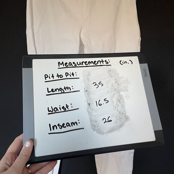 Lands End Womens Fit 2 White Stretch Cotton Blend Pants Size 12 side zip - Picture 6 of 7